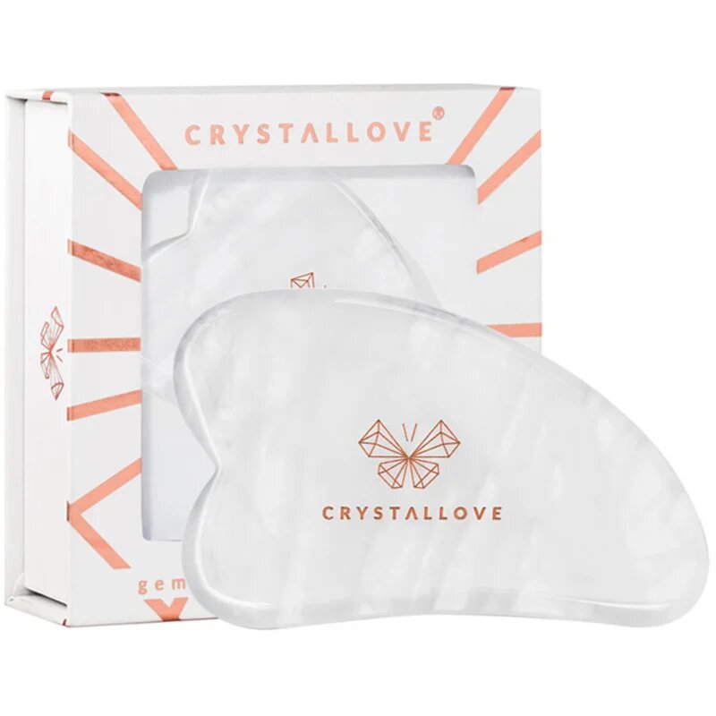 Crystallove Clear Quartz Gua Sha masážní pomůcka 1 ks