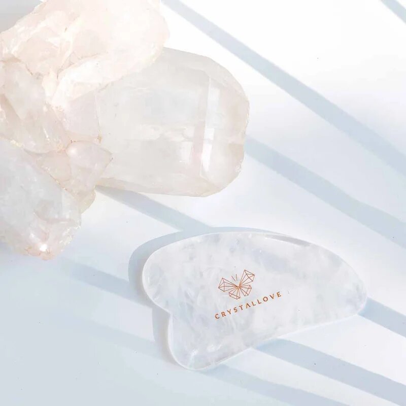 Crystallove Clear Quartz Gua Sha masážní pomůcka 1 ks