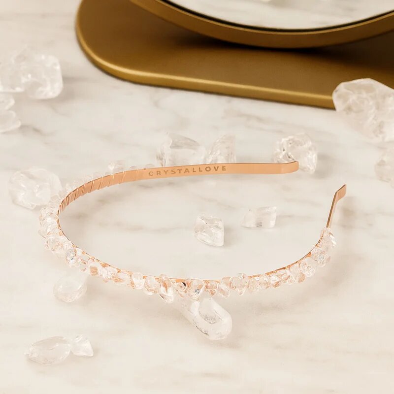 Crystallove Clear Quartz Hairband čelenka do vlasů 1 ks