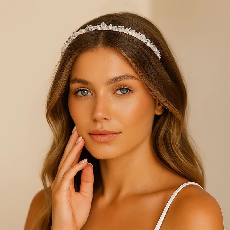 Crystallove Clear Quartz Hairband čelenka do vlasů 1 ks