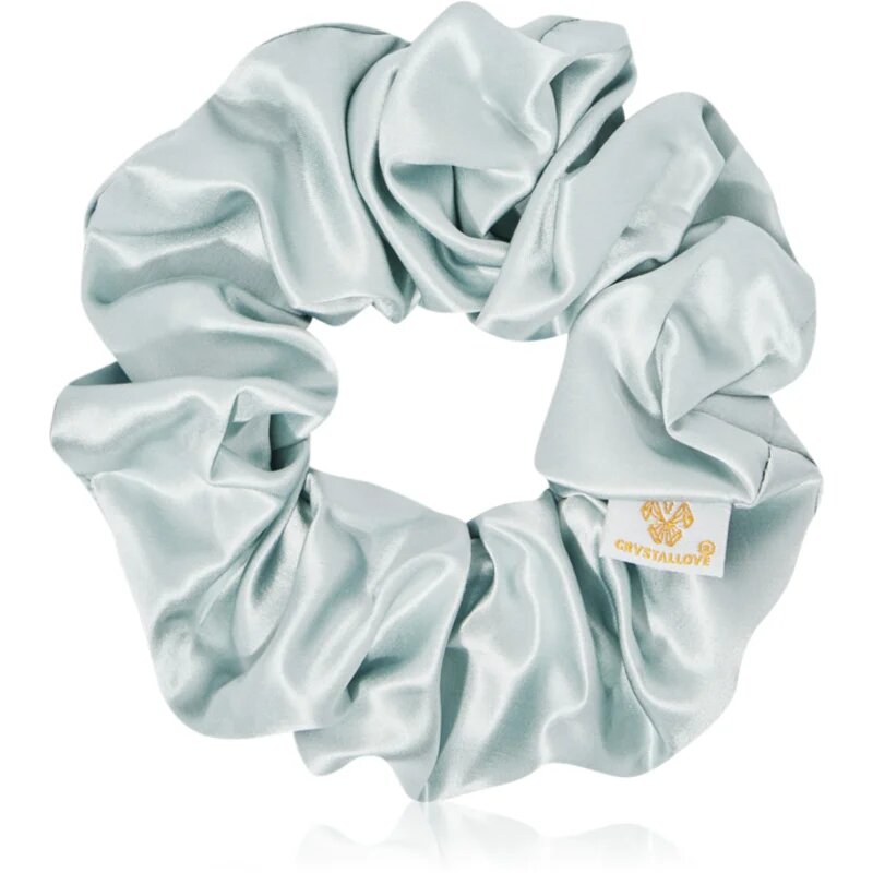 Crystallove Mulberry Silk Scrunchie hedvábná gumička do vlasů Amazonite 1 ks