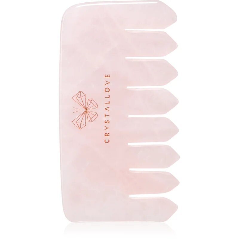 Crystallove Rose Quartz Comb masážní pomůcka na vlasy a tělo 1 ks