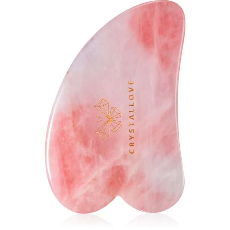 Crystallove Rose Quartz Gua Sha masážní pomůcka 1 ks