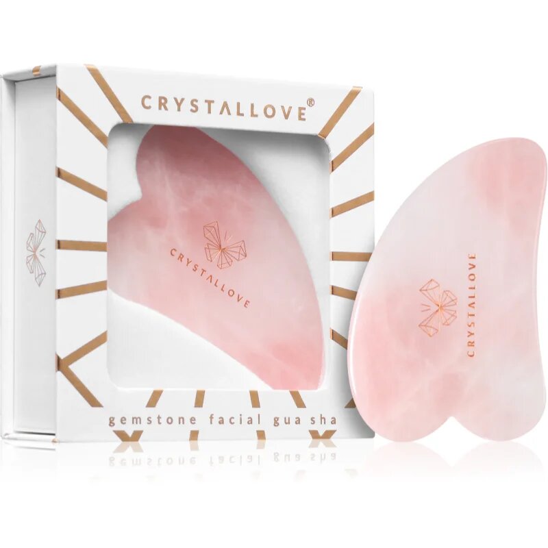 Crystallove Rose Quartz Gua Sha masážní pomůcka 1 ks