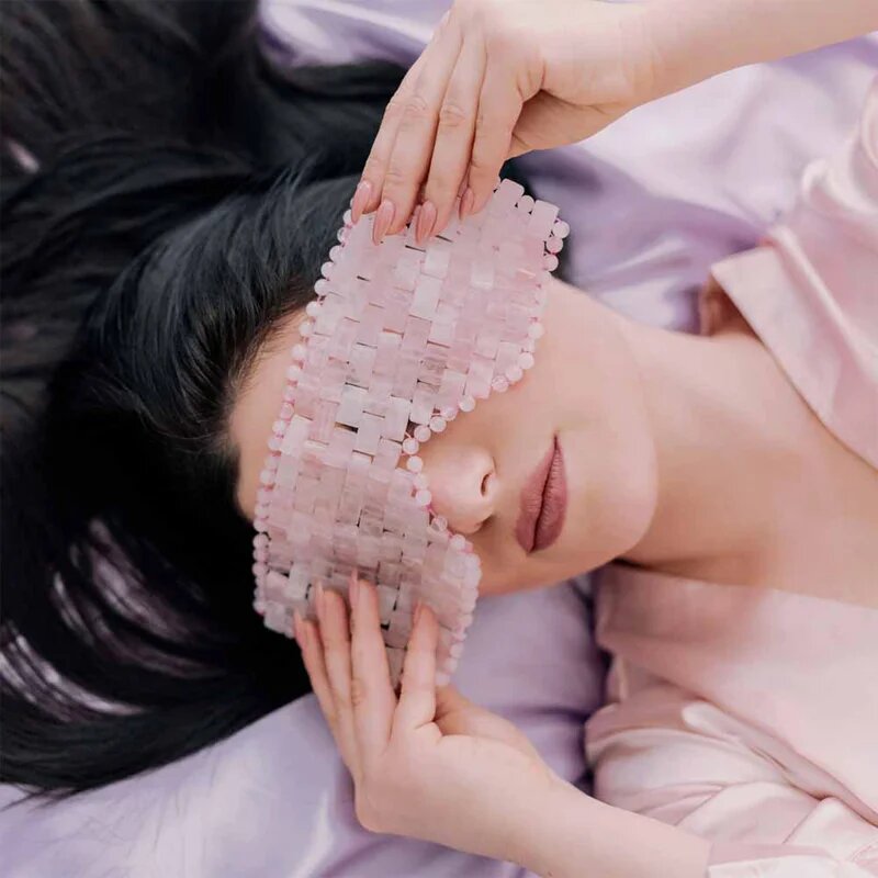 Crystallove Rose Quartz Mask maska na oční okolí 1 ks