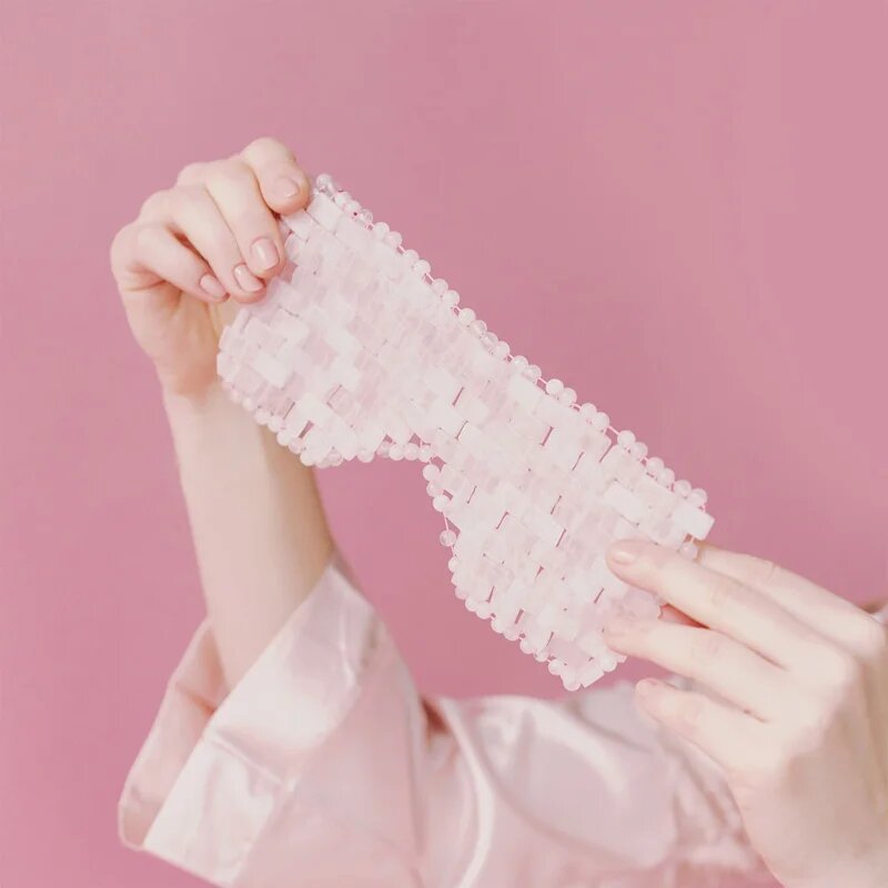Crystallove Rose Quartz Mask maska na oční okolí 1 ks