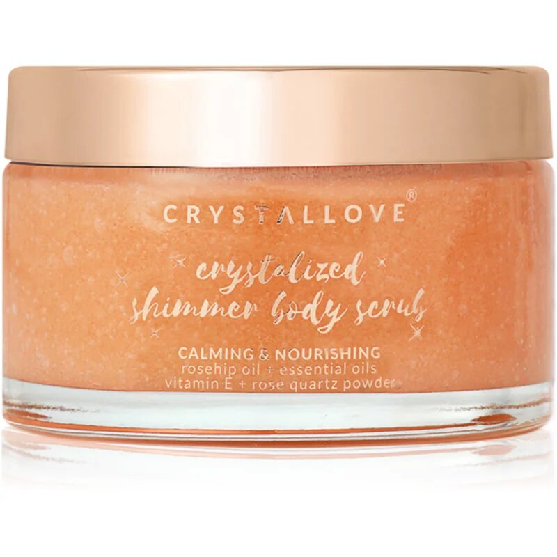 Crystallove Rose Quartz Shimmer Body Scrub tělový peeling 200 g