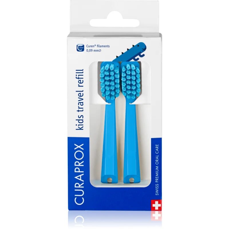 Curaprox Kids Travel refill náhradní hlavice na zubní kartáček Blue 2 ks