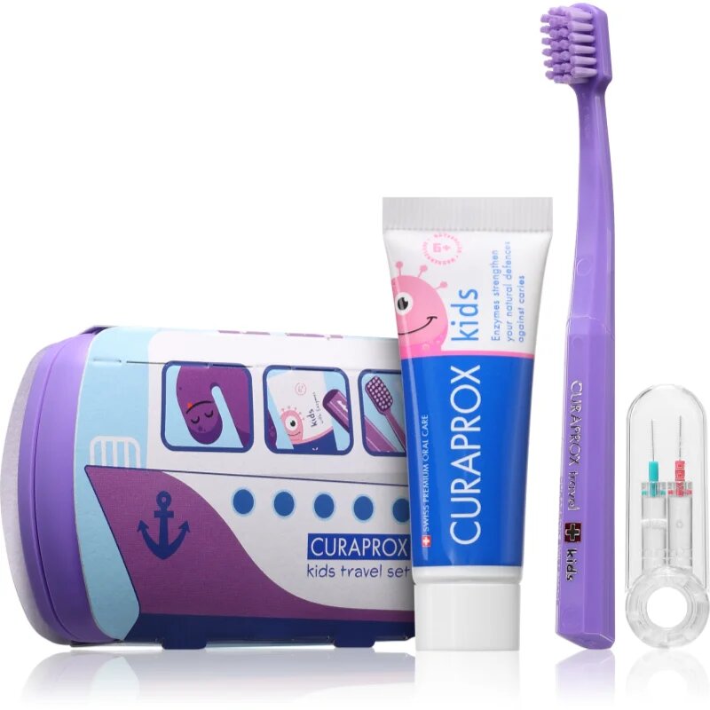 Curaprox Kids Travel Set cestovní set na zuby jazyk a dásně pro děti