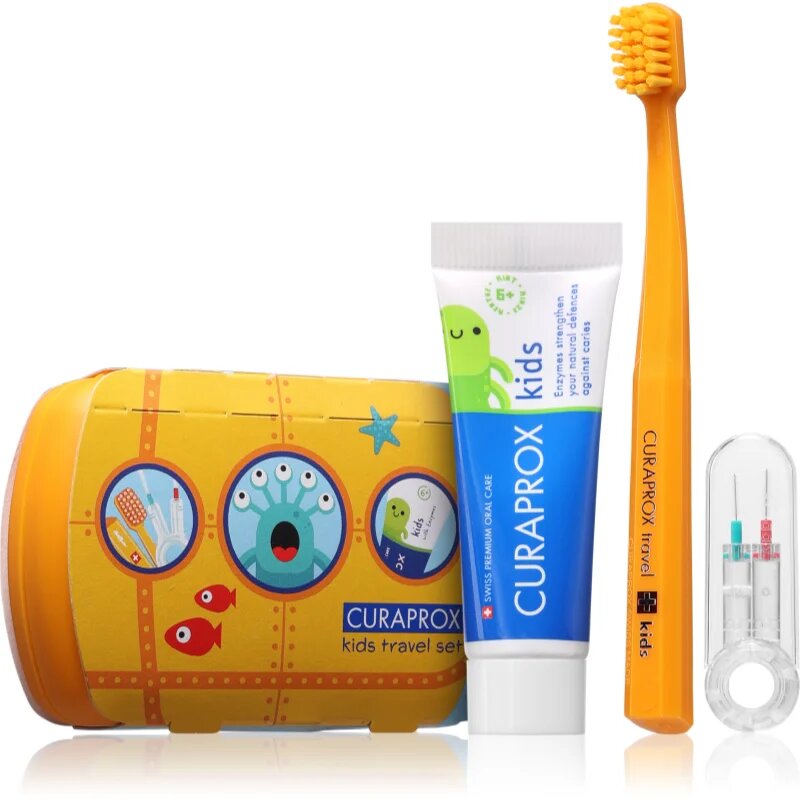 Curaprox Kids Travel Set cestovní set na zuby jazyk a dásně pro děti 1 ks