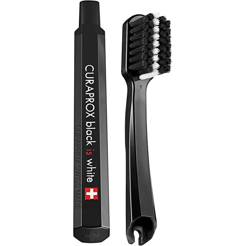 Curaprox Travel Set Black is White cestovní sada na zuby jazyk a dásně