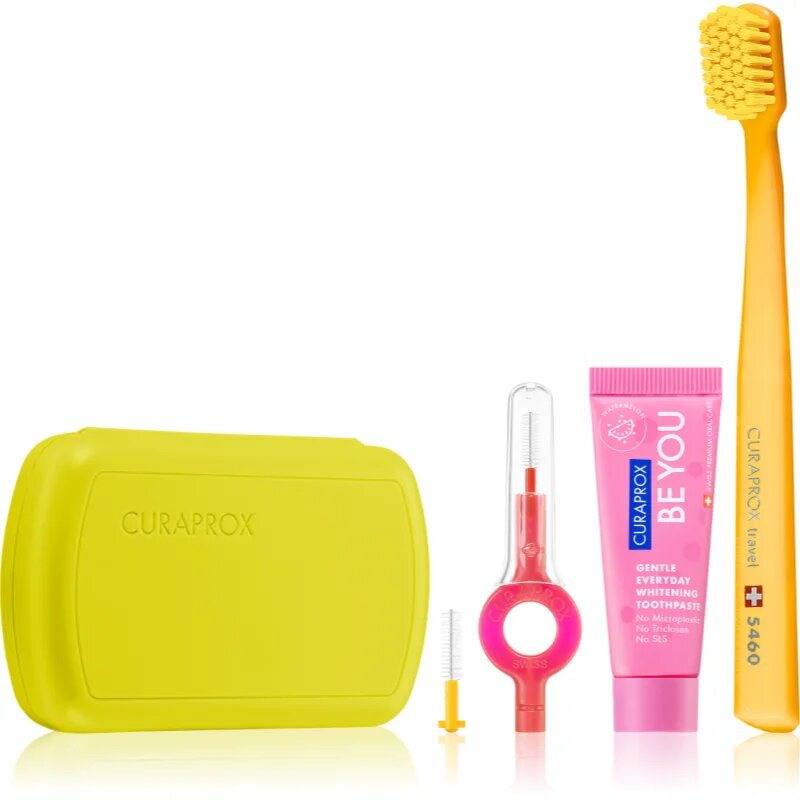 Curaprox Travel Set cestovní set na zuby jazyk a dásně Green