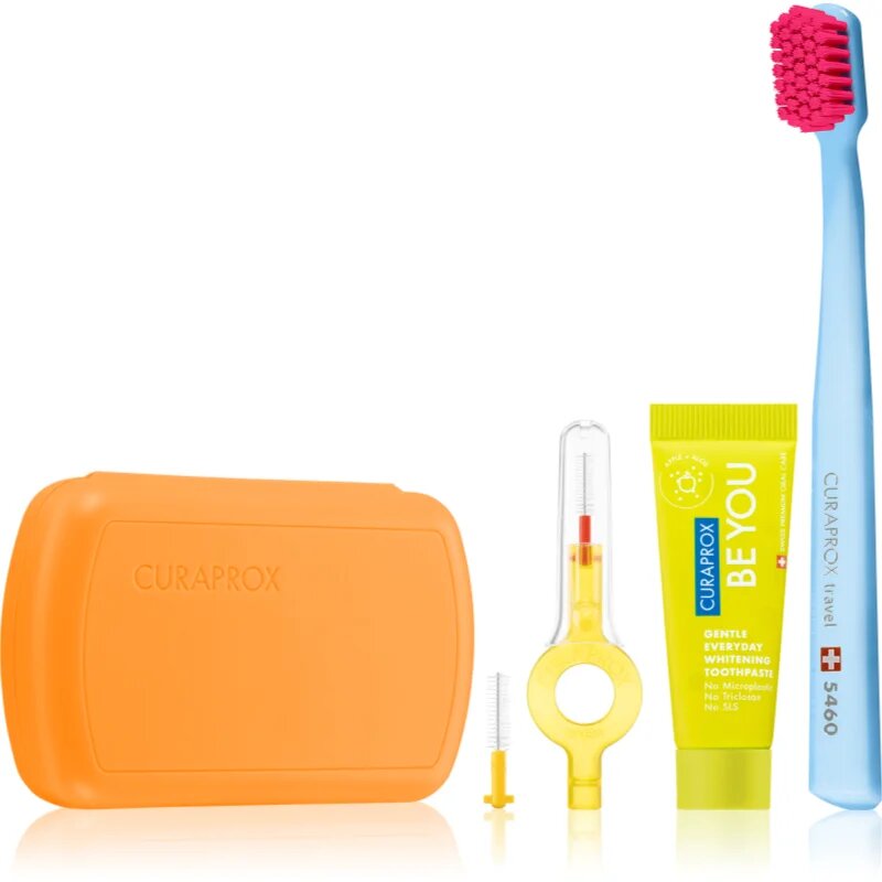 Curaprox Travel Set cestovní set na zuby jazyk a dásně Orange