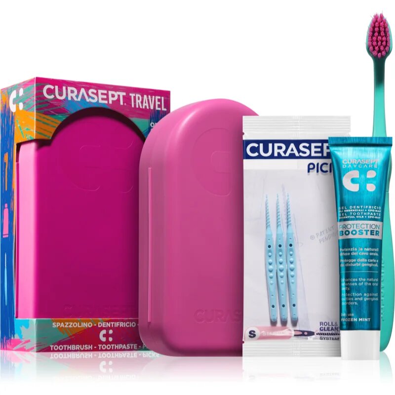 Curasept Travel Set cestovní set na zuby jazyk a dásně
