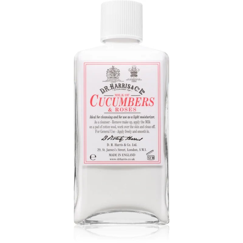 D.R. Harris Milk of Cucumber and Roses hydratační čisticí mléko 100 ml