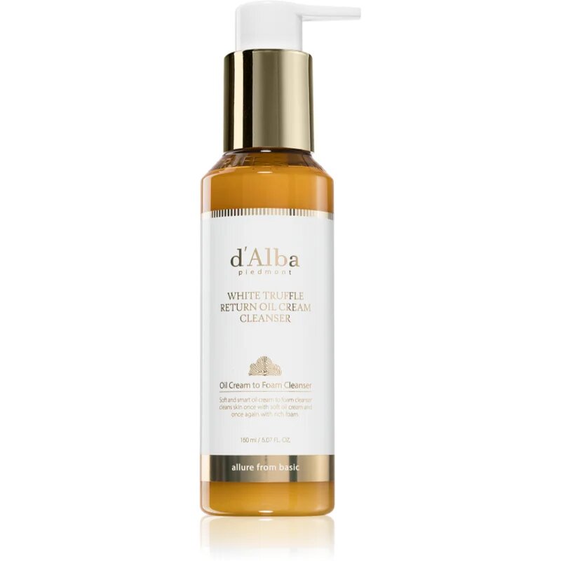 d'Alba White Truffle Return Oil Cream Cleanser hydratační čisticí olej pro rozjasnění a vyhlazení pleti 150 ml
