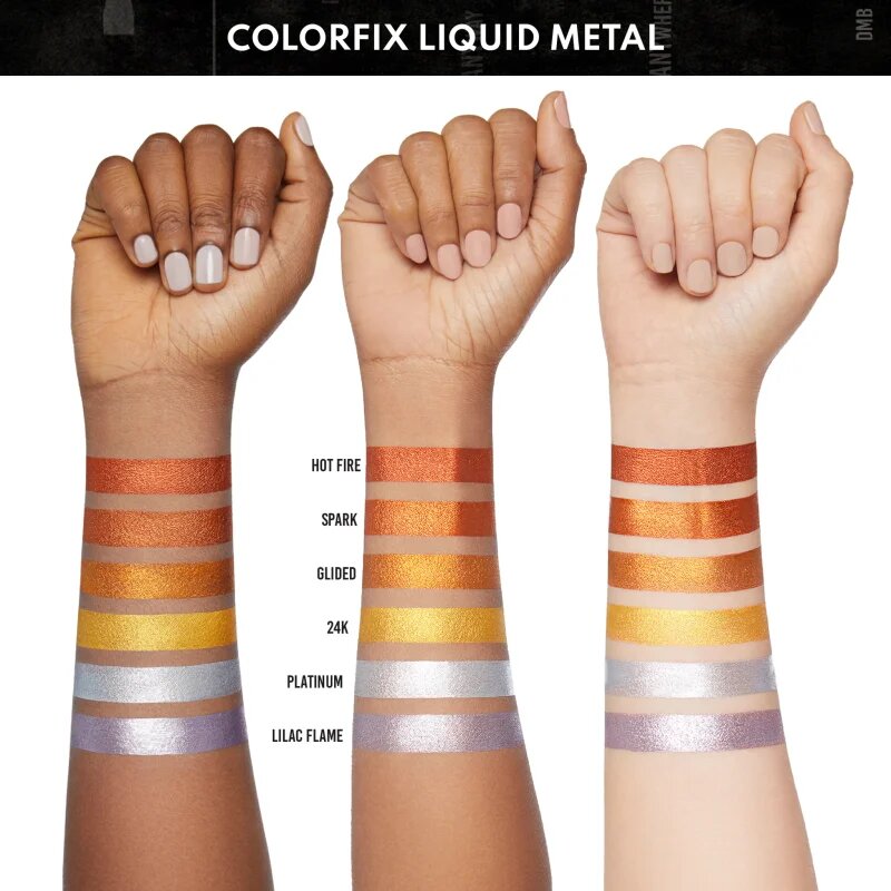 Danessa Myricks Beauty Colorfix Liquid Metals multifunkční líčidlo pro oči rty a tvář odstín Platinum 10 ml
