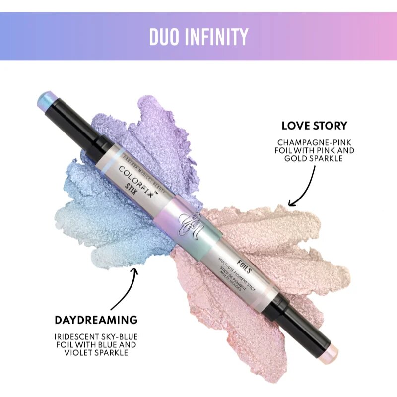Danessa Myricks Beauty Colorfix Stix multifunkční líčidlo pro oči rty a tvář limitovaná edice odstín Infinity 2x3 g