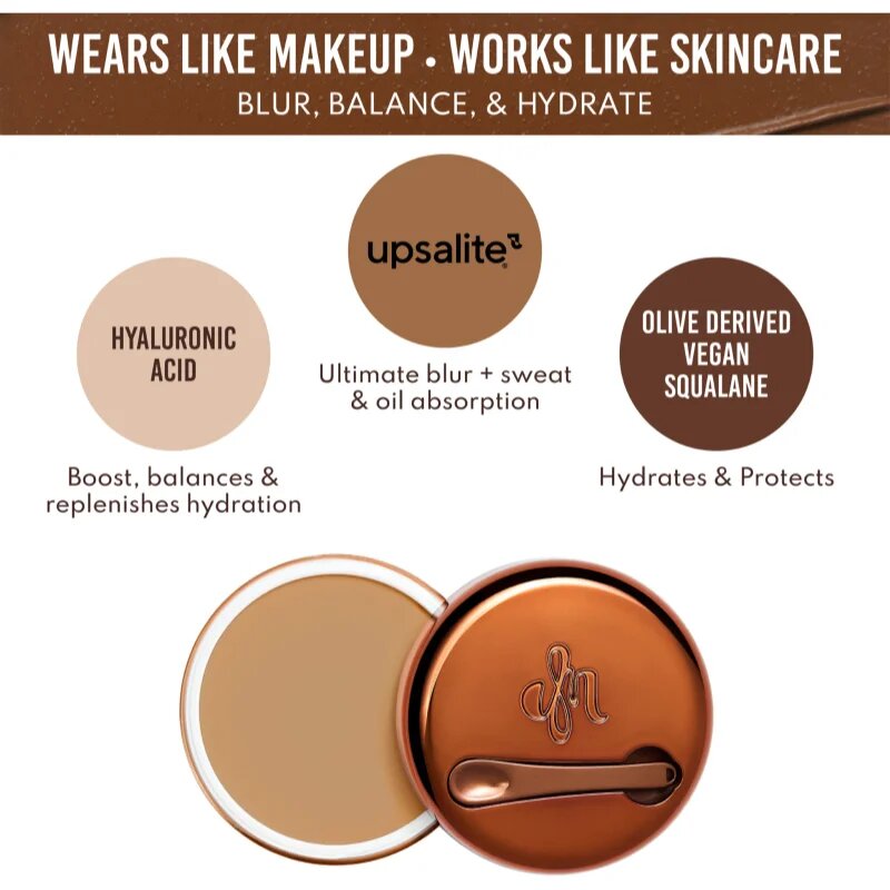 Danessa Myricks Beauty Yummy Skin Blurring Balm Powder kompaktní krémový make-up odstín 8.5 - Dark with Neutral Olive Undertones 18 g