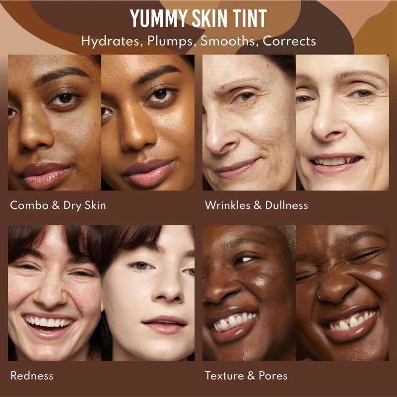 Danessa Myricks Beauty Yummy Skin Serum Skin Tint hydratační make-up s vyhlazujícím účinkem odstín 15 - Deep with Neutral Undertones 45 ml