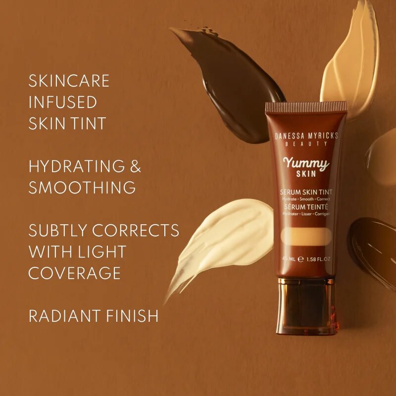 Danessa Myricks Beauty Yummy Skin Serum Skin Tint hydratační make-up s vyhlazujícím účinkem odstín 3 - Fair To Light Skin With Golden Yellow Undertone