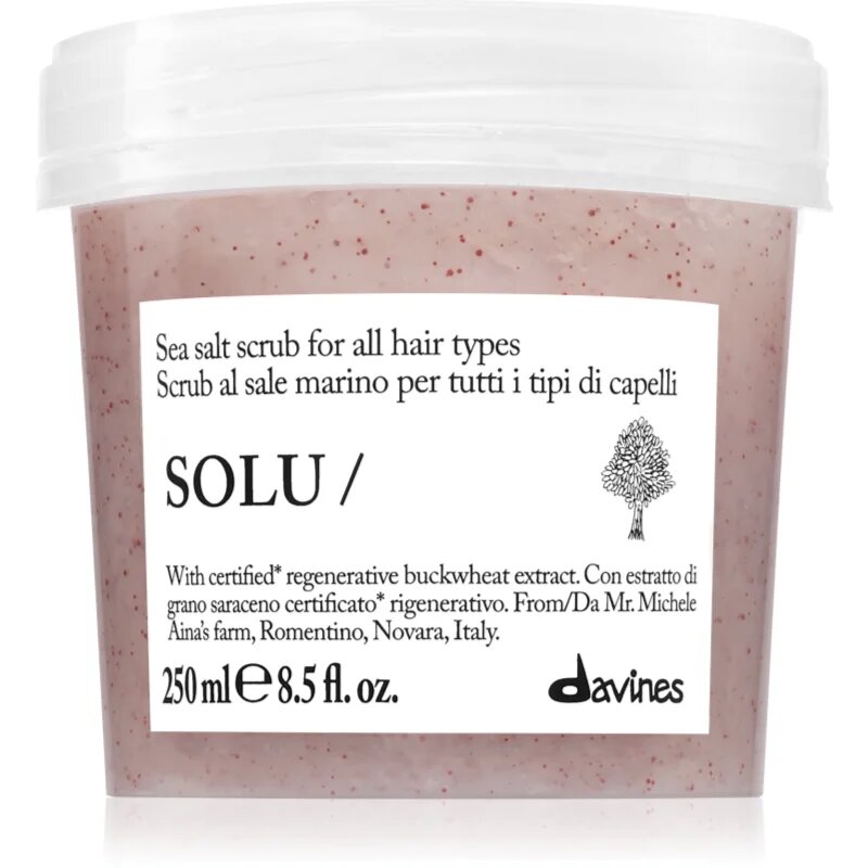 Davines Solu Sea Salt Scrub hloubkově čisticí peeling pro všechny typy vlasů 250 ml