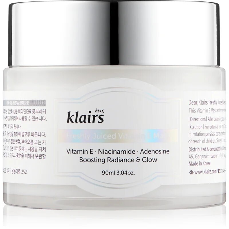 Dear Klairs Freshly Juiced Vitamin E Mask hydratační pleťová maska s vitamínem E 90 ml