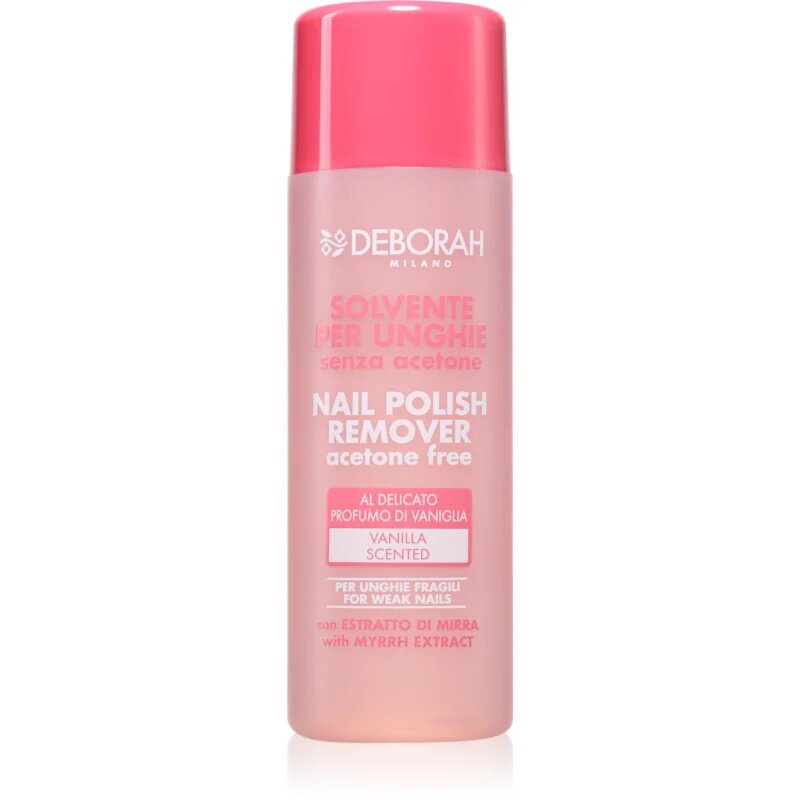 Deborah Milano Nail Polish Remover odlakovač na nehty bez acetonu s vanilkovou vůní 120 ml