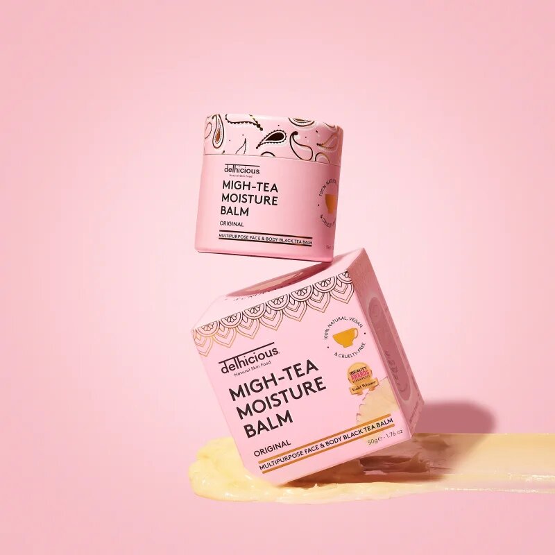 delhicious MIGH-TEA MOISTURE BALM multifunkční balzám pro velmi suchou a citlivou pleť 50 g