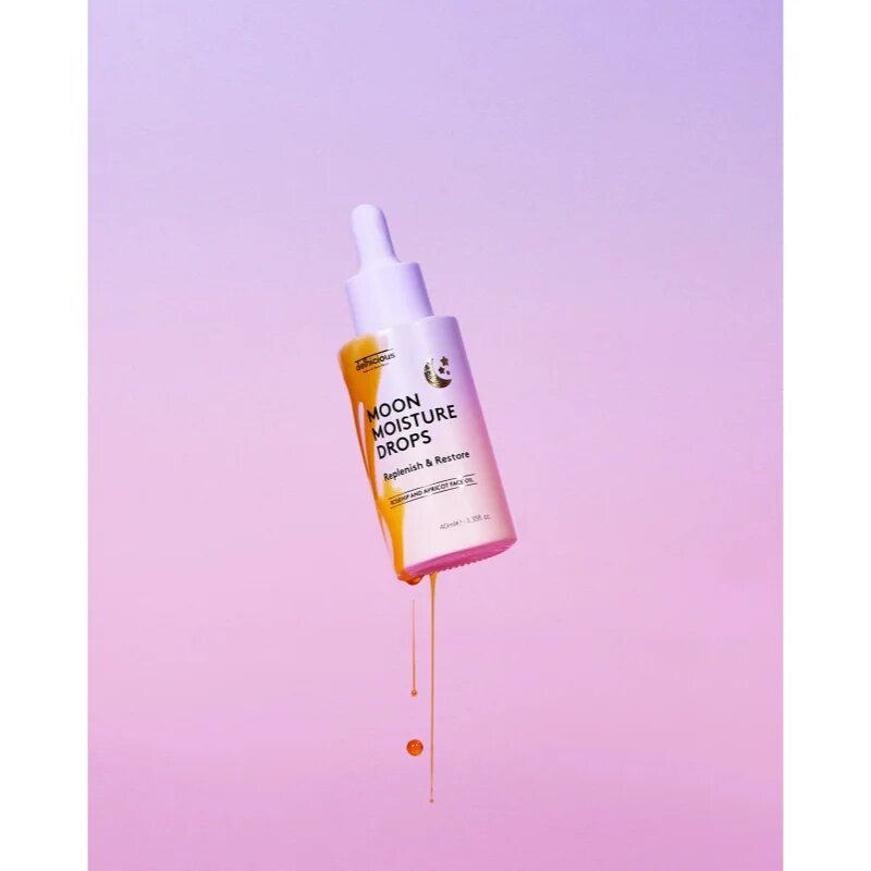 delhicious MOON MOISTURE DROPS vyživující olejové sérum pro regeneraci a obnovu pleti 40 ml