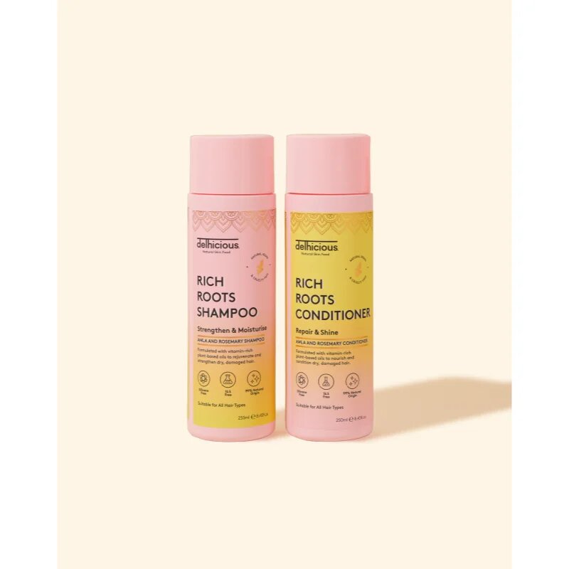 delhicious RICH ROOTS Repair & Shine Conditioner obnovující kondicionér pro lesk a hebkost vlasů 250 ml
