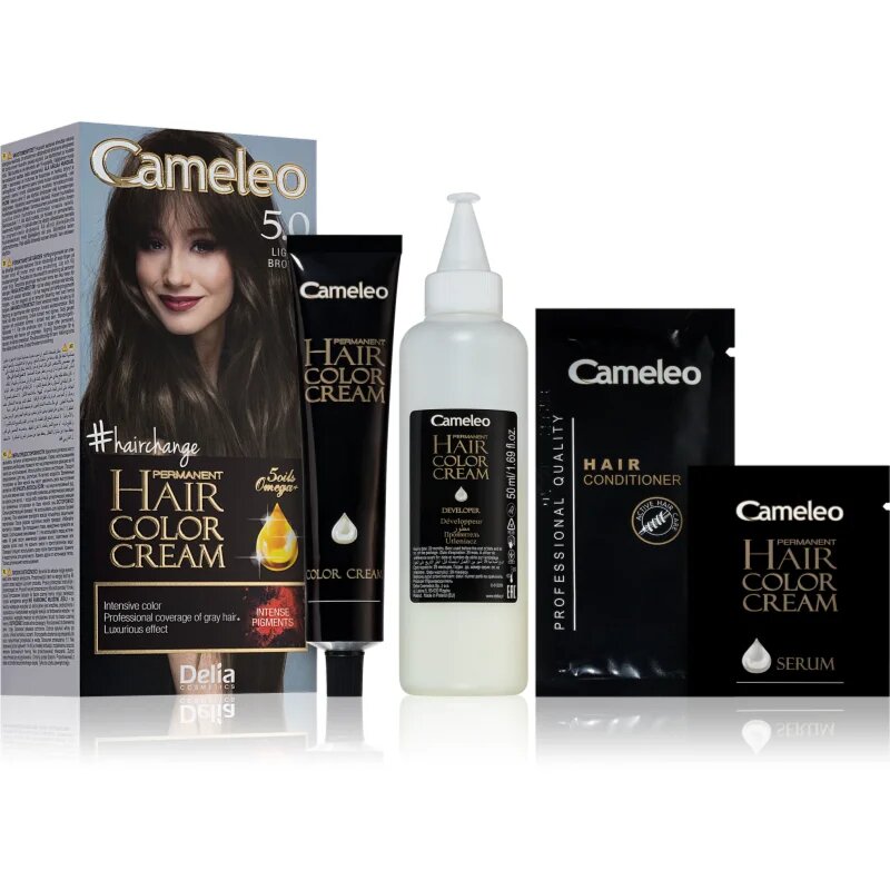 Delia Cosmetics Cameleo Omega permanentní barva na vlasy odstín 5.0 Light Brown 1 ks