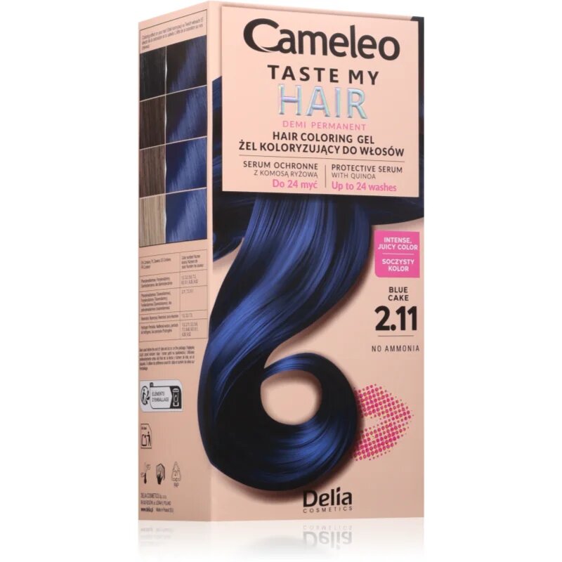 Delia Cosmetics Cameleo Taste My Hair demipermanentní barva na vlasy odstín 2.11 Blue Cake 1 ks
