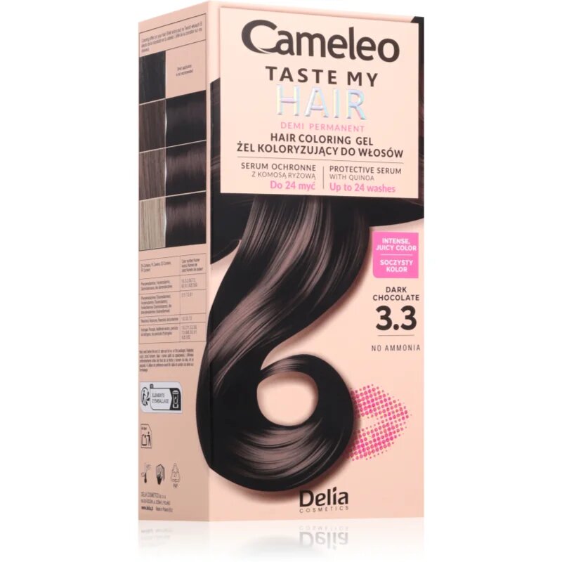 Delia Cosmetics Cameleo Taste My Hair semipermanentní barva na vlasy odstín 3.3 Dark Chocolate 1 ks