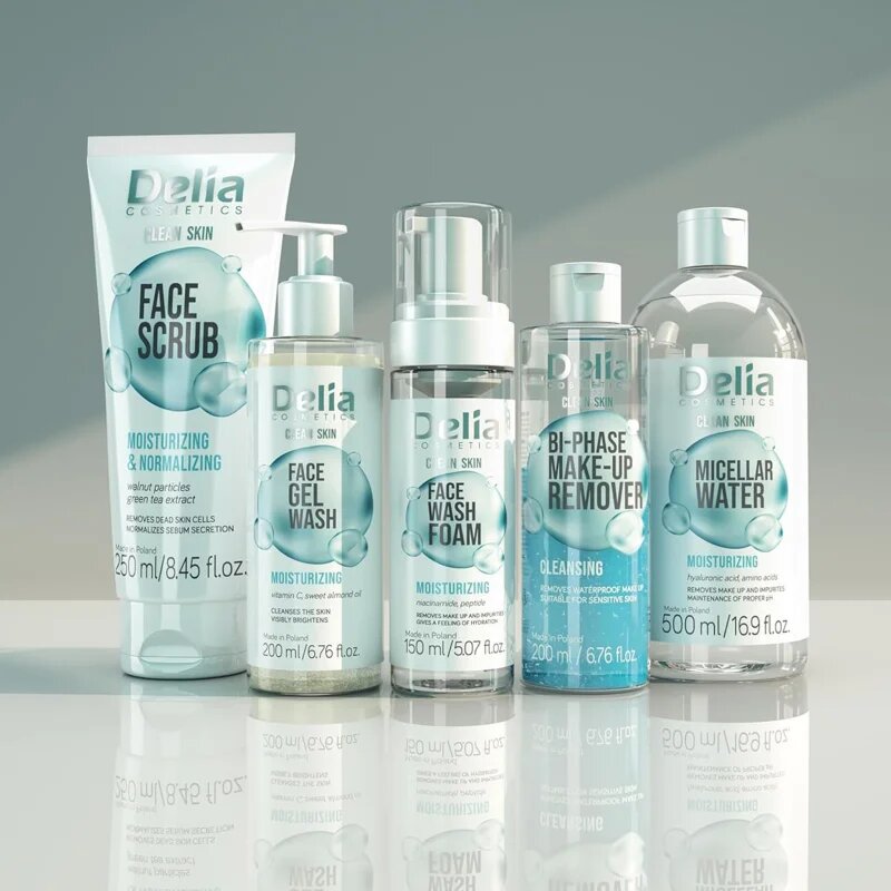 Delia Cosmetics Clean Skin hydratační pleťový peeling 250 ml