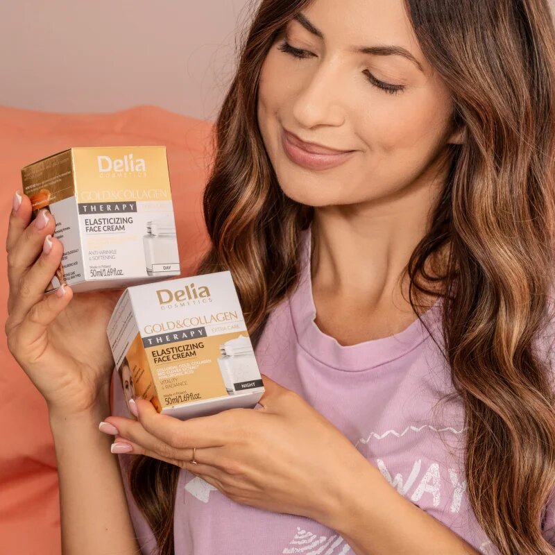 Delia Cosmetics Gold & Collagen Therapy noční krém zvyšující elasticitu pokožky 50 ml