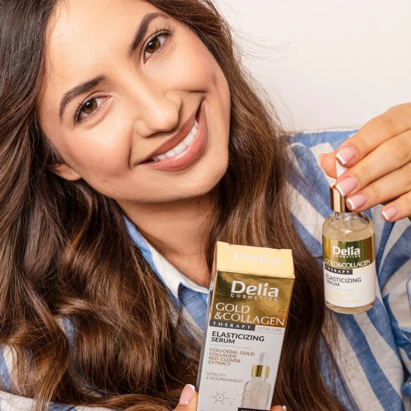 Delia Cosmetics Gold & Collagen Therapy sérum zvyšující elasticitu pokožky 30 ml