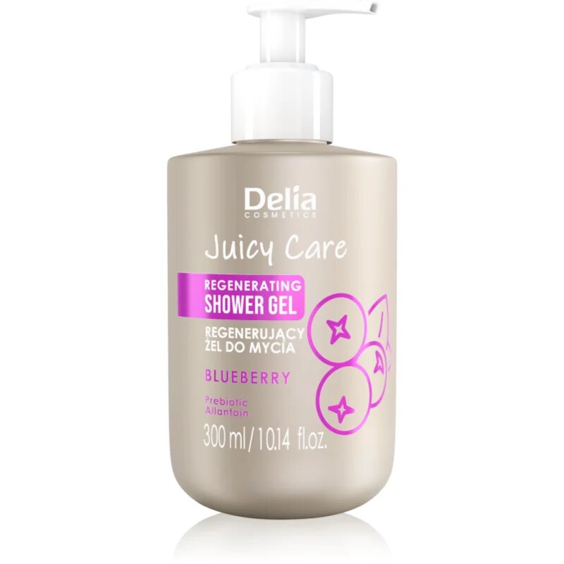 Delia Cosmetics Juicy Care Blueberry regenerační sprchový gel 300 ml