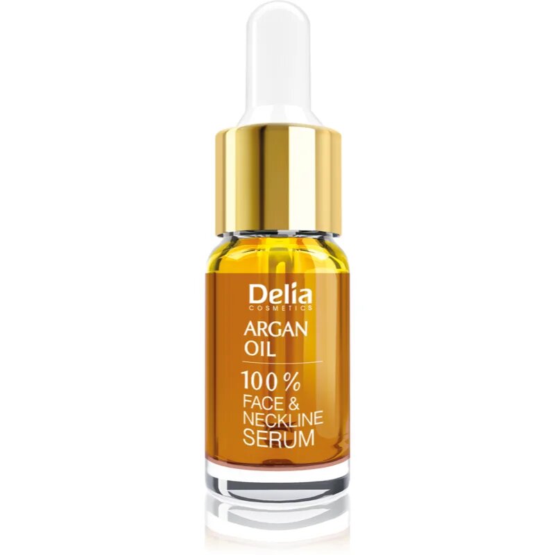 Delia Cosmetics Professional Face Care Argan Oil intenzivní regenerační a omlazující sérum s arganovým olejem na obličej krk a dekolt 10 ml
