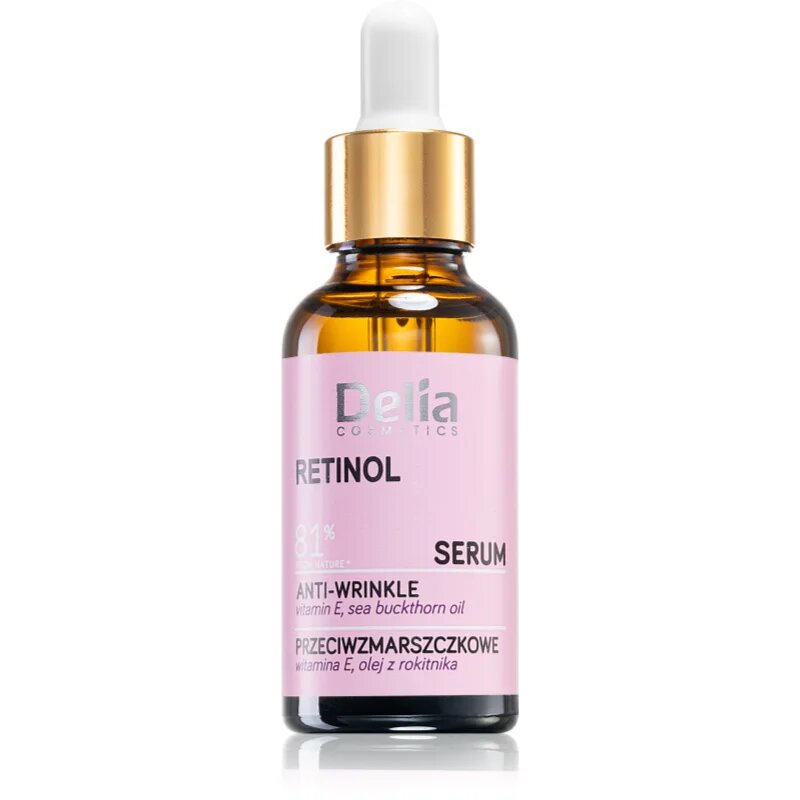 Delia Cosmetics Retinol protivráskové sérum na obličej krk a dekolt 30 ml