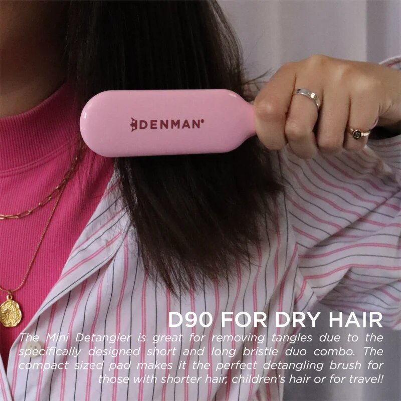 Denman Detangling D90 The Mini Detangler kartáč pro snadné rozčesání vlasů Pink Crush 1 ks