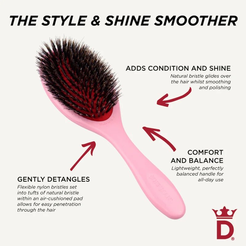Denman Style D81M Style and Shine Brush hřeben pro uhlazení vlasů Pink Crush 1 ks