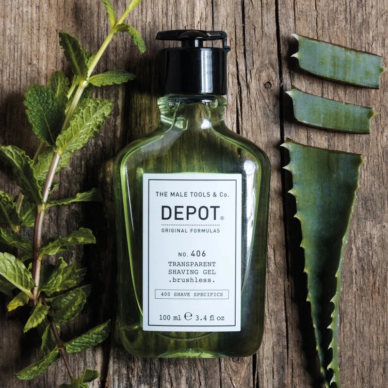 DEPOT 400 SHAVE SPECIFICS NO. 406 TRANSPARENT SHAVING GEL .brushless. gel na holení brushless 100 ml