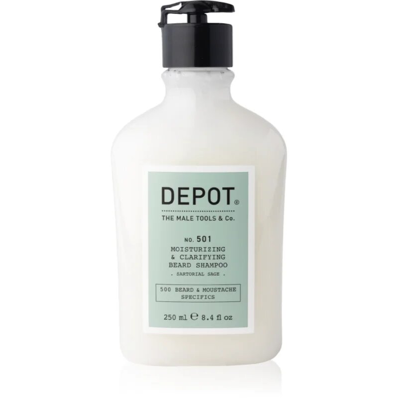 DEPOT 500 BEARD & MOUSTACHE SPECIFICS NO. 501 MOISTURIZING & CLARIFYING BEARD SHAMPOO hydratační šampon na vousy 250 ml