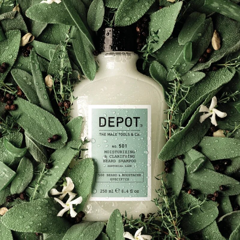 DEPOT 500 BEARD & MOUSTACHE SPECIFICS NO. 501 MOISTURIZING & CLARIFYING BEARD SHAMPOO hydratační šampon na vousy 250 ml