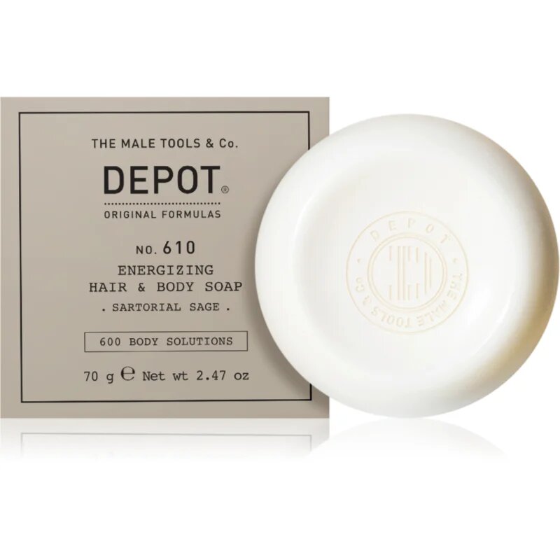 DEPOT 600 BODY SOLUTIONS NO. 610 ENERGIZING HAIR & BODY SOAP mýdlo na tělo a vlasy 70 g