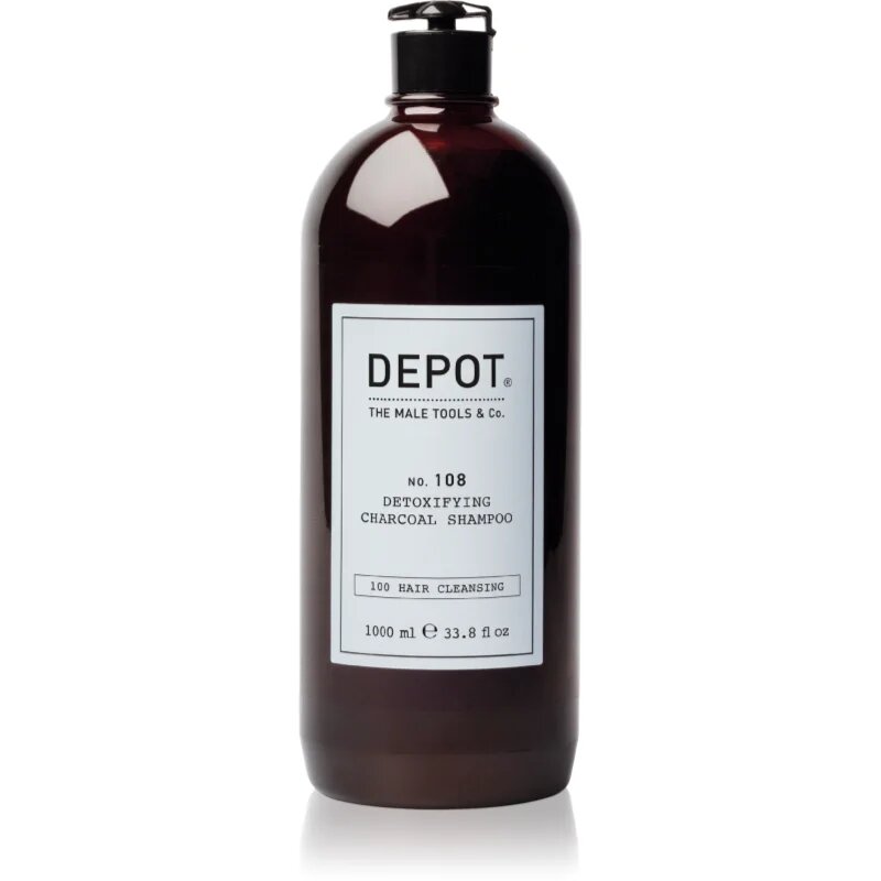 DEPOT NO. 108 DETOXIFYING CHARCOAL SHAMPOO čisticí detoxikační šampon pro všechny typy vlasů 1000 ml