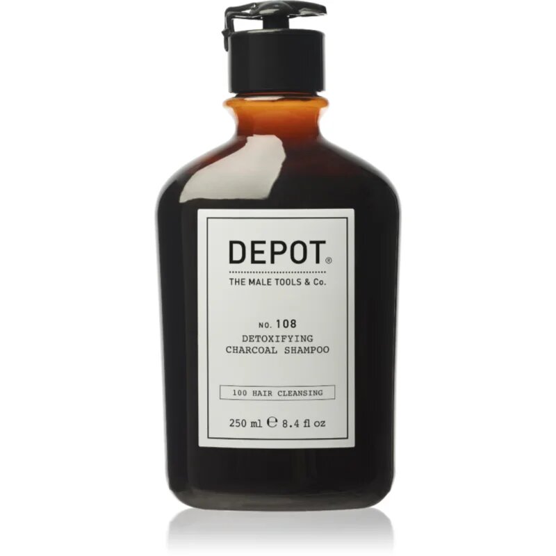 DEPOT NO. 108 DETOXIFYING CHARCOAL SHAMPOO čisticí detoxikační šampon pro všechny typy vlasů 250 ml