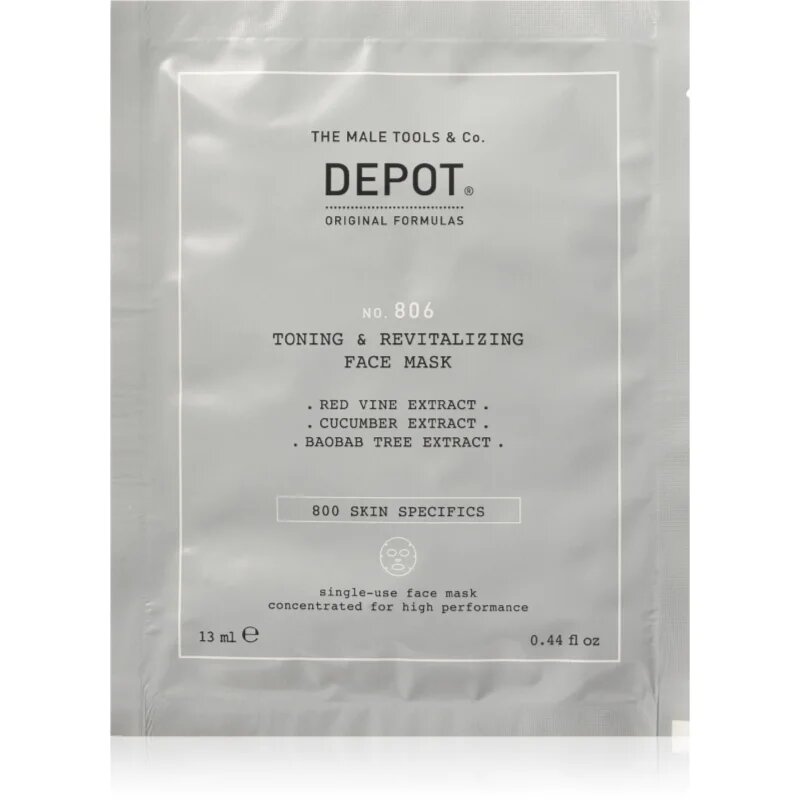 DEPOT NO. 806 TONING & REVITALIZING FACE MASK revitalizační pleťová maska pro muže 12x13 ml