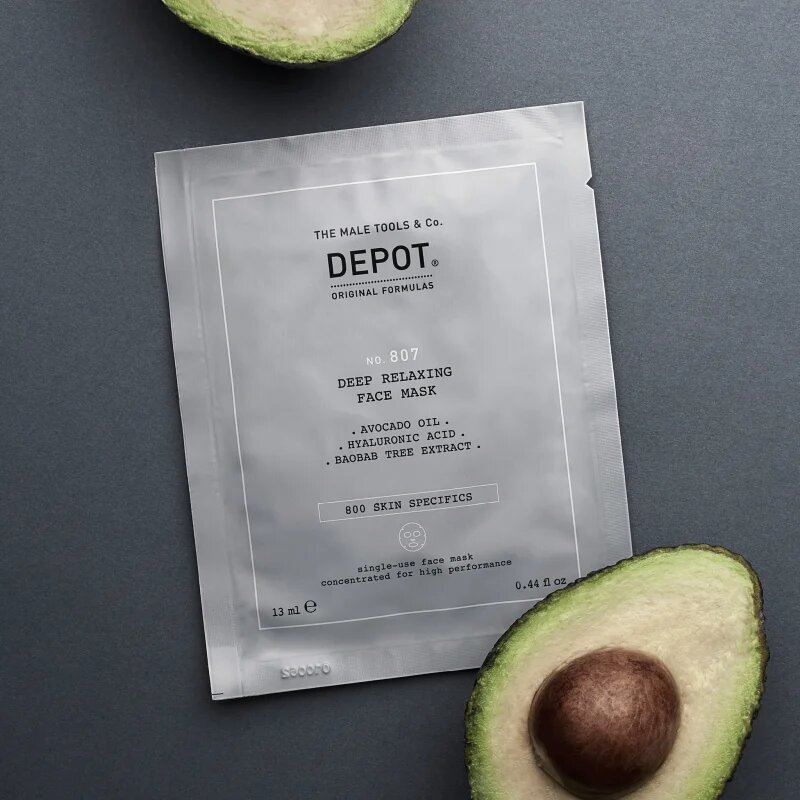 DEPOT NO. 807 RELAXING FACE MASK zklidňující a hydratační maska pro muže 12x13 ml